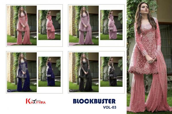 Khayyira Blockbuster 3-Net-With-Embroidery-Pakistani-Style-Salwar